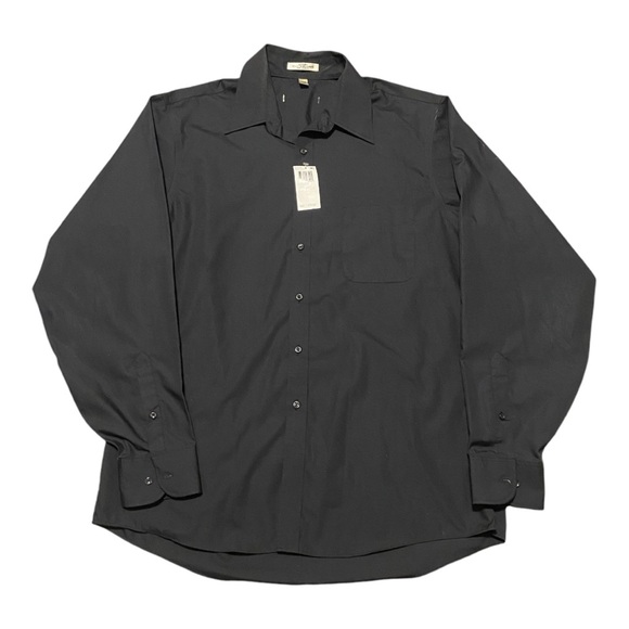 Men’s Black Dress Shirt Size Large 16 1/2  36/37  Sharp! MSRP 79.50 - Picture 1 of 7